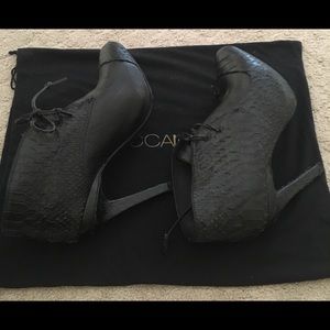 Rebecca Minkoff snakeskin booties